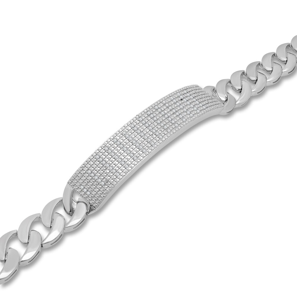 Men\'s Diamond Curb Link Bracelet 1/2 ct tw Round Sterling Silver 8.25\" T0ZDf61n Men\'s Diamond Curb Link Bracelet 1/2 ct tw Round Sterling Silver 8.25\" T0ZDf61n