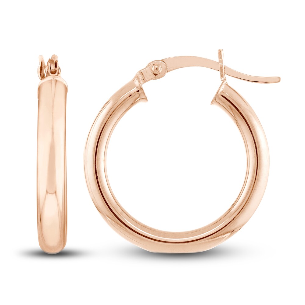 Polished Hoop Earrings 14K Rose Gold 20mm T8L6X5Gv Polished Hoop Earrings 14K Rose Gold 20mm T8L6X5Gv