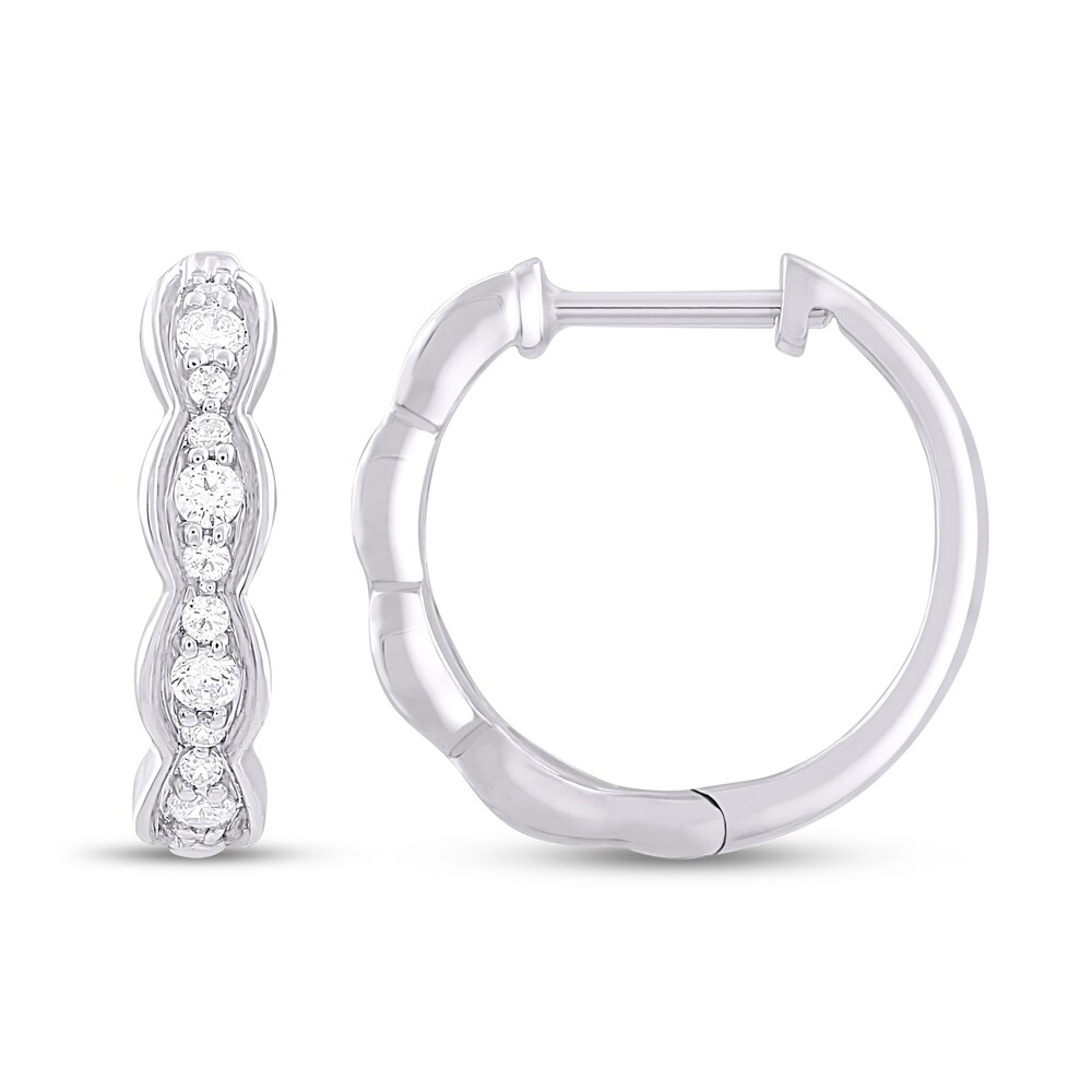 Diamond Hoop Earrings 1/4 ct tw Round 10K White Gold TEdsQ37t Diamond Hoop Earrings 1/4 ct tw Round 10K White Gold TEdsQ37t