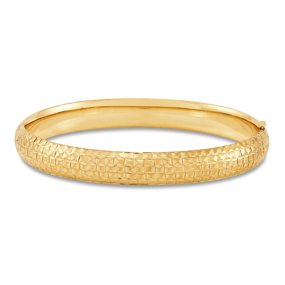 Hinged Prism-Cut Bangle Bracelet 10K Yellow Gold TM9ZPT40 Hinged Prism-Cut Bangle Bracelet 10K Yellow Gold TM9ZPT40