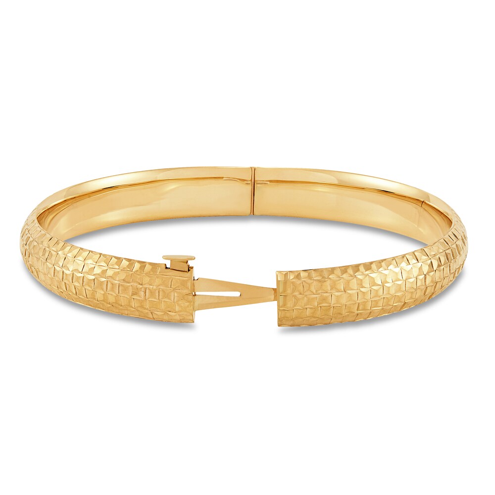 Hinged Prism-Cut Bangle Bracelet 10K Yellow Gold TM9ZPT40 Hinged Prism-Cut Bangle Bracelet 10K Yellow Gold TM9ZPT40