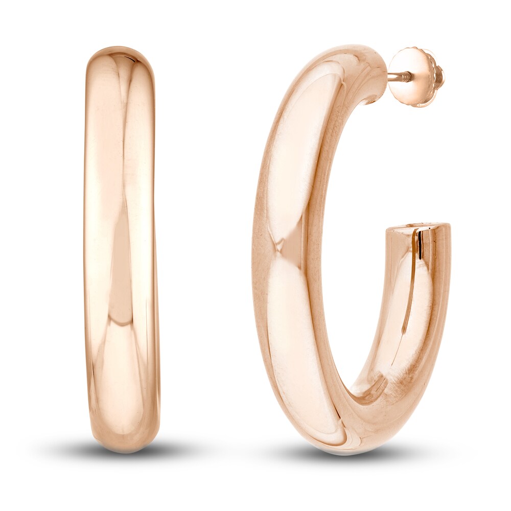 Polished Open Hoop Earrings 14K Rose Gold 30mm TMwYRXHd Polished Open Hoop Earrings 14K Rose Gold 30mm TMwYRXHd