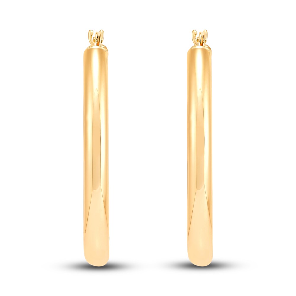 Oval Tube Hoop Earrings 10K Yellow Gold TS81SS1z Oval Tube Hoop Earrings 10K Yellow Gold TS81SS1z