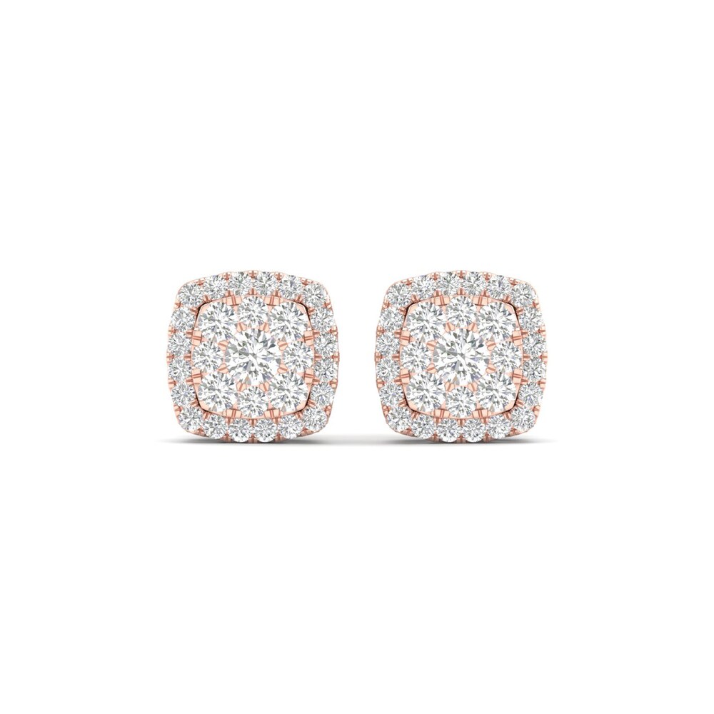 Colorless Diamond Earrings 1 ct tw Round 14K Rose Gold TVgjZsQO