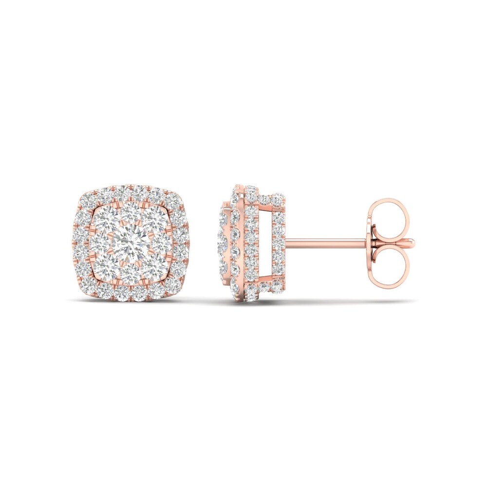Colorless Diamond Earrings 1 ct tw Round 14K Rose Gold TVgjZsQO