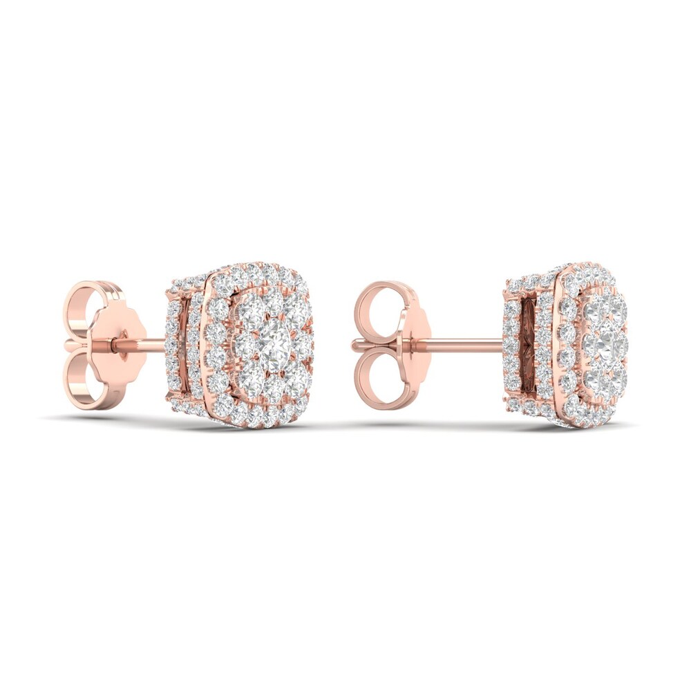 Colorless Diamond Earrings 1 ct tw Round 14K Rose Gold TVgjZsQO