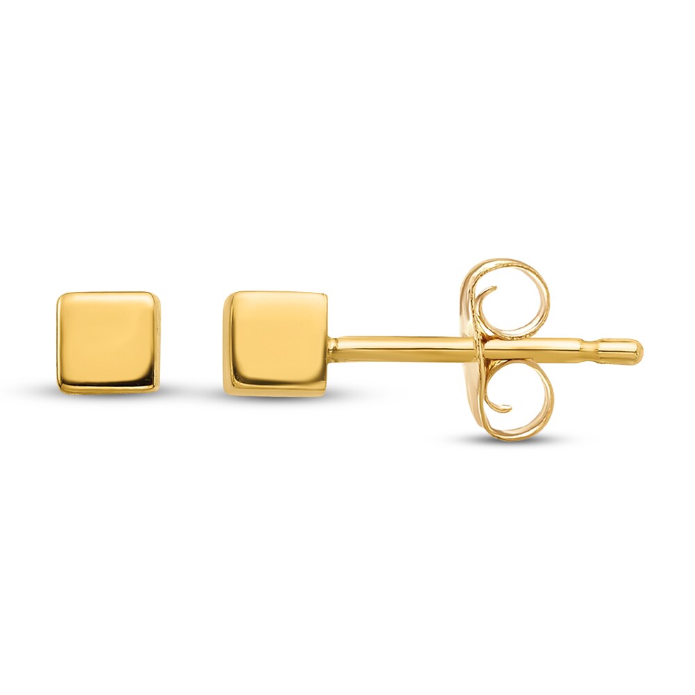 Square Stud Earrings 14K Yellow Gold TbWSBWjm Square Stud Earrings 14K Yellow Gold TbWSBWjm