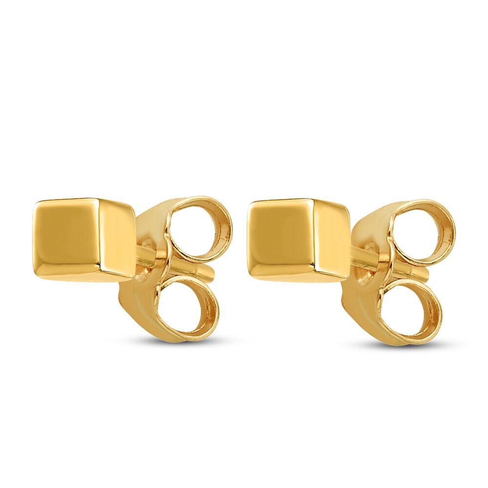 Square Stud Earrings 14K Yellow Gold TbWSBWjm Square Stud Earrings 14K Yellow Gold TbWSBWjm