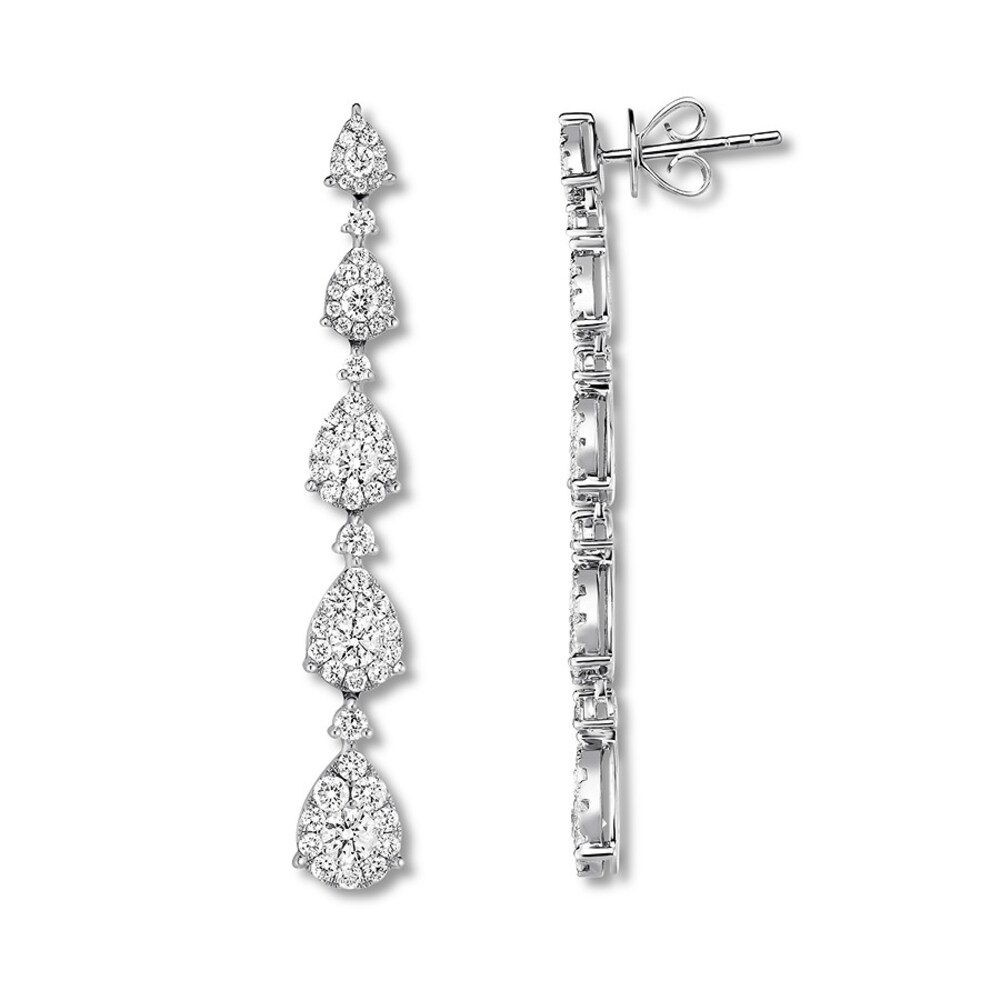 Diamond Earrings 2-1/5 ct tw Round-cut 14K White Gold TgXEDzGR Diamond Earrings 2-1/5 ct tw Round-cut 14K White Gold TgXEDzGR