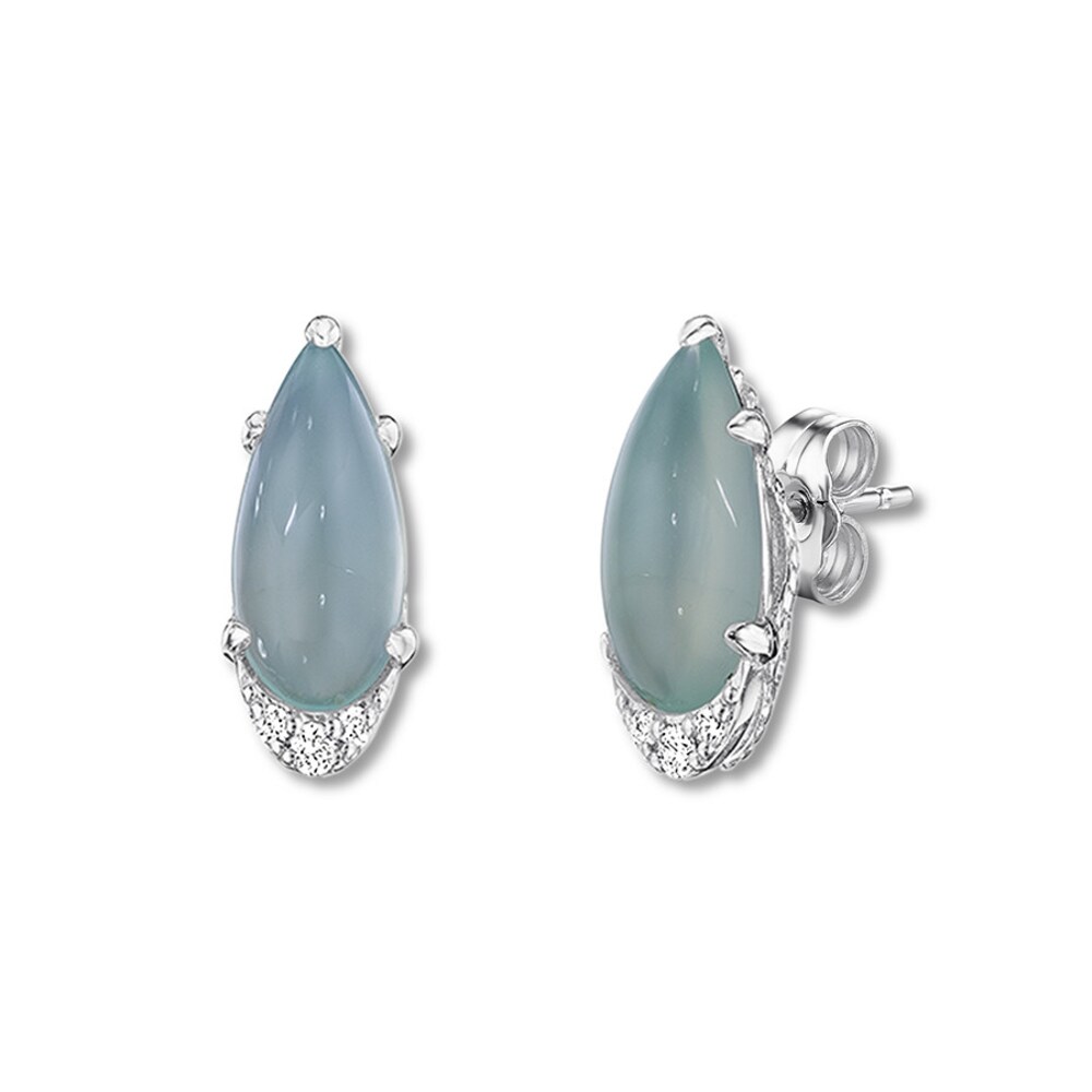 Tacori Natural Green Chalcedony Stud Earrings Diamond Accents Sterling Silver Thghbqp3 Tacori Natural Green Chalcedony Stud Earrings Diamond Accents Sterling Silver Thghbqp3