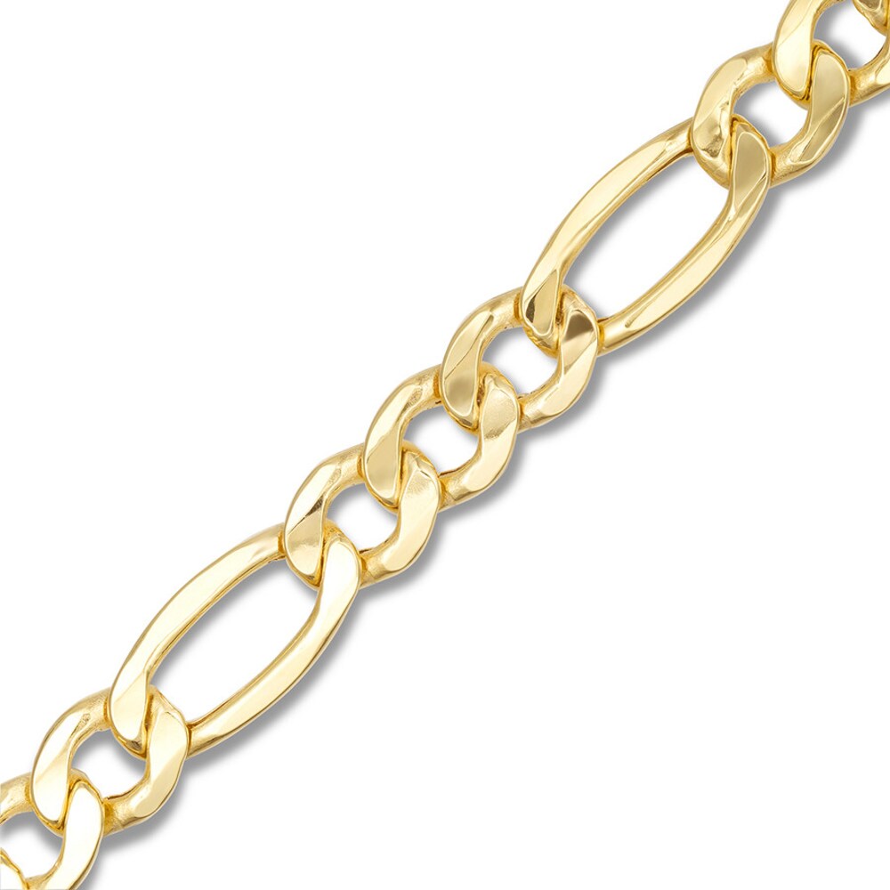 Figaro Link Chain Bracelet 10K Yellow Gold 9\" TjtGUSGa Figaro Link Chain Bracelet 10K Yellow Gold 9\" TjtGUSGa