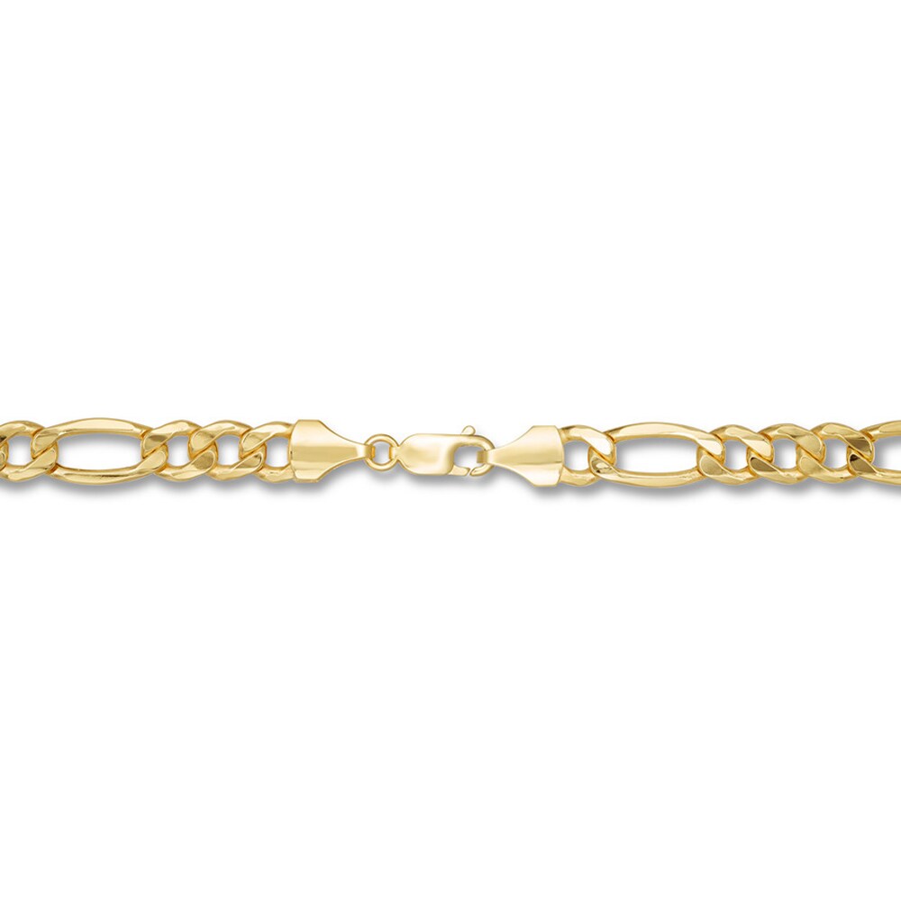 Figaro Link Chain Bracelet 10K Yellow Gold 9\" TjtGUSGa Figaro Link Chain Bracelet 10K Yellow Gold 9\" TjtGUSGa