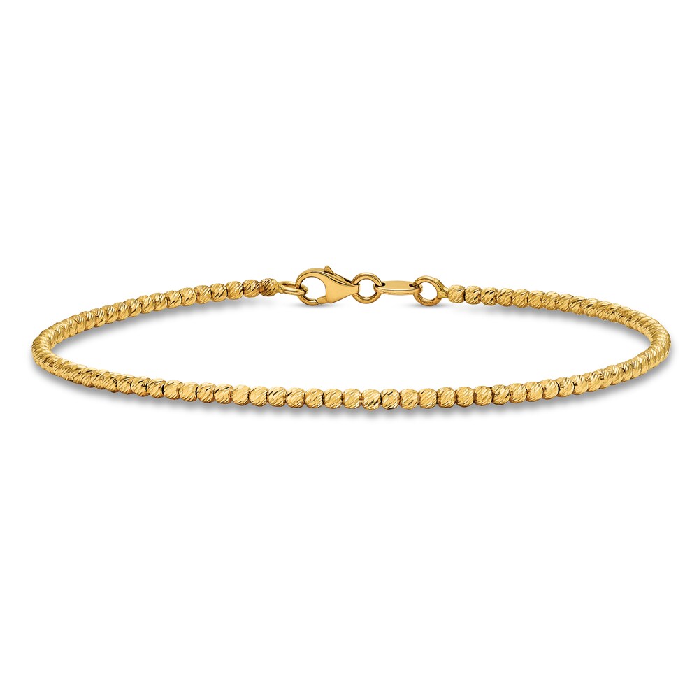 Diamond Cut Beaded Bracelet 14K Yellow Gold TsznE0P2 Diamond Cut Beaded Bracelet 14K Yellow Gold TsznE0P2