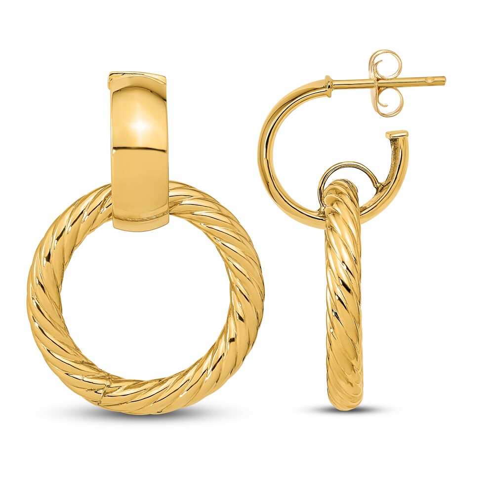 Textured Fancy Dangle Post Hoop Earrings 14K Yellow Gold TuJcPzfA Textured Fancy Dangle Post Hoop Earrings 14K Yellow Gold TuJcPzfA