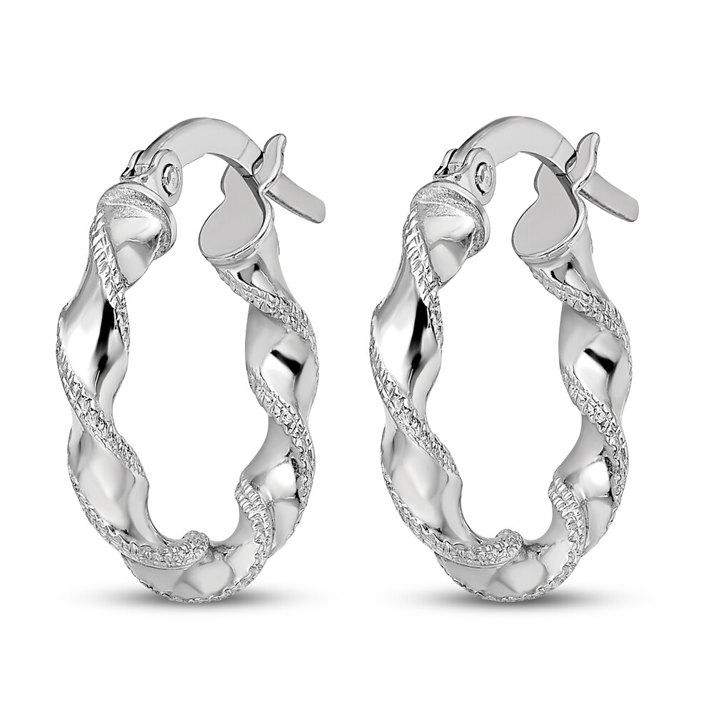 Twisted Hoop Earrings 14K White Gold TvyltL7X Twisted Hoop Earrings 14K White Gold TvyltL7X