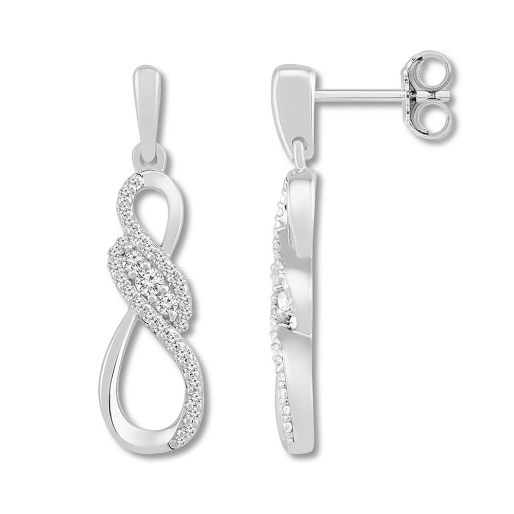 Diamond Infinity Earrings 1/3 ct tw Round 10K White Gold Tybyx9Qk Diamond Infinity Earrings 1/3 ct tw Round 10K White Gold Tybyx9Qk