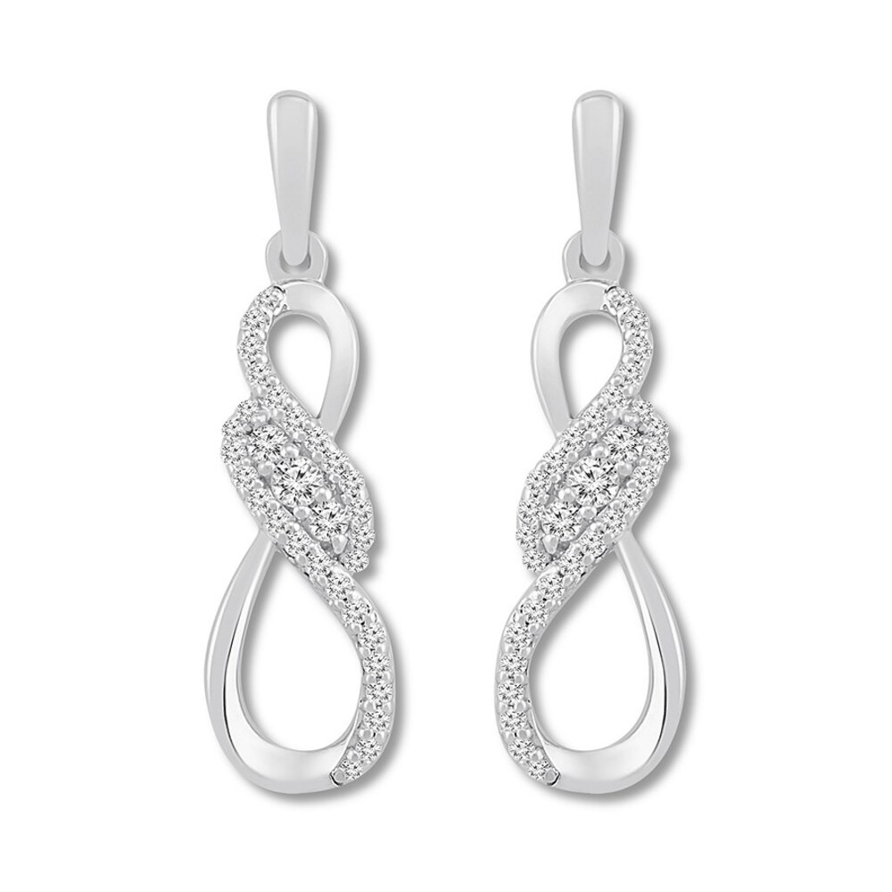 Diamond Infinity Earrings 1/3 ct tw Round 10K White Gold Tybyx9Qk Diamond Infinity Earrings 1/3 ct tw Round 10K White Gold Tybyx9Qk