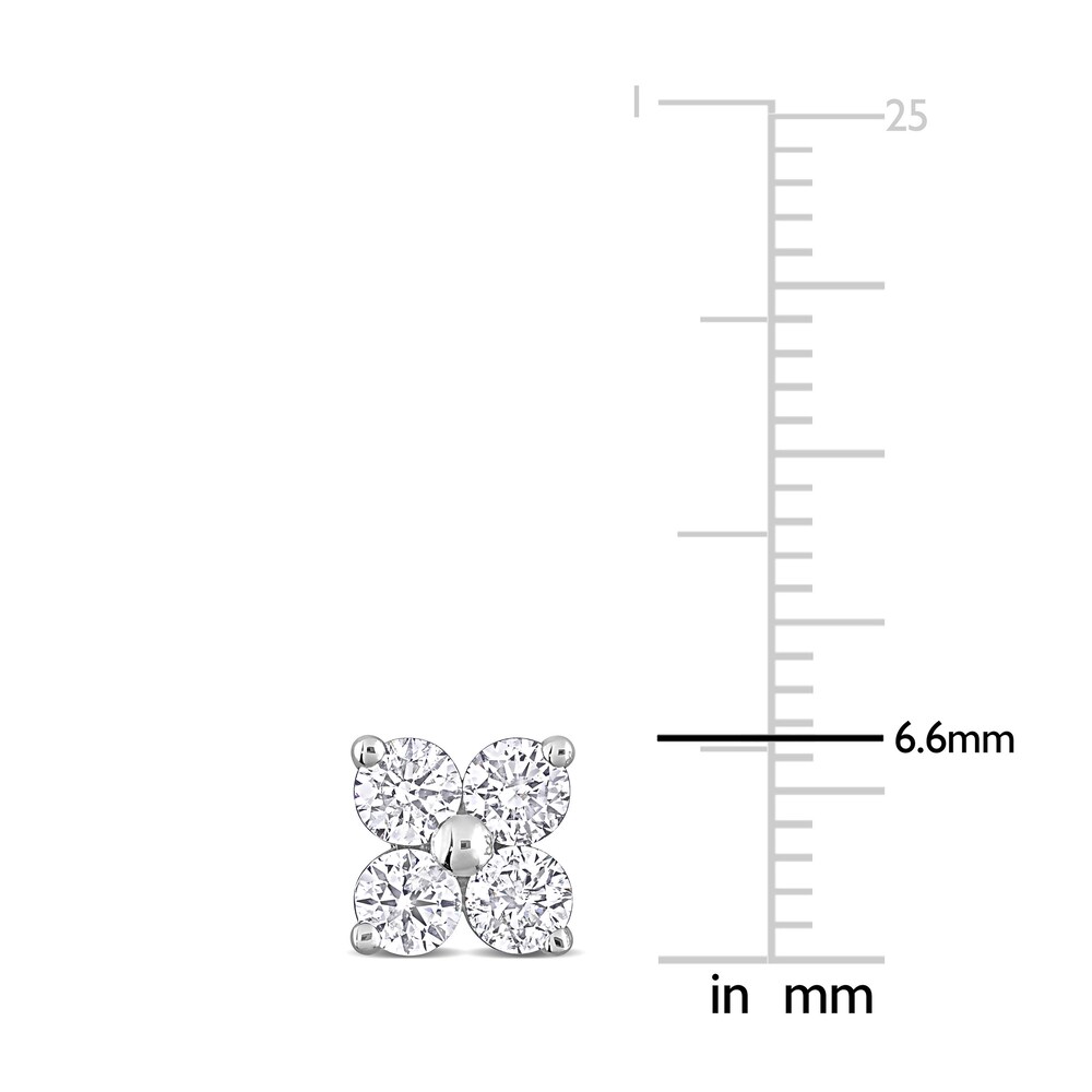 Diamond Flower Stud Earrings 1 ct tw Round 14K White Gold U4L8aroX Diamond Flower Stud Earrings 1 ct tw Round 14K White Gold U4L8aroX