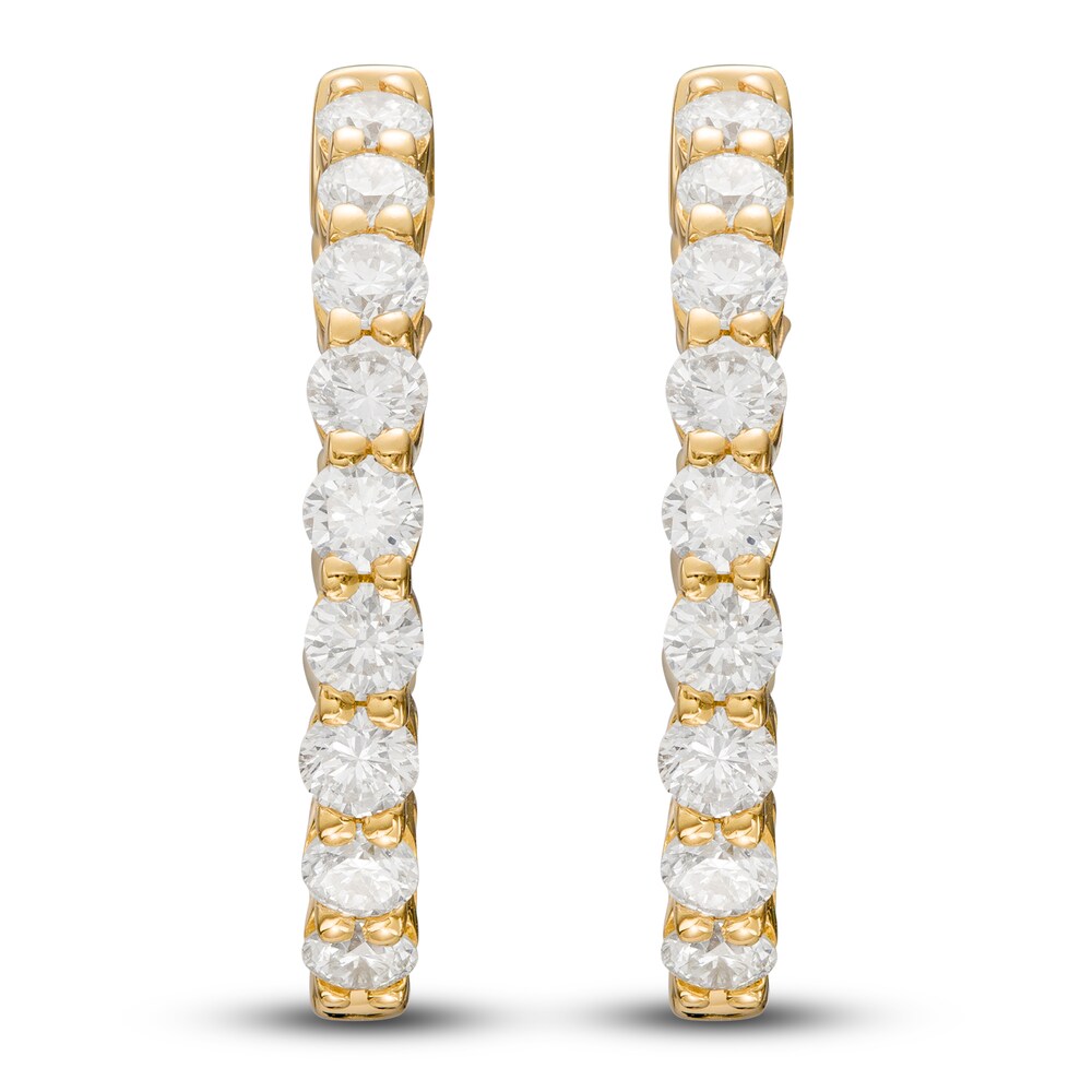 Lab-Created Diamond Hoop Earrings 1 ct tw Round 14K Yellow Gold U4yQwqOu Lab-Created Diamond Hoop Earrings 1 ct tw Round 14K Yellow Gold U4yQwqOu