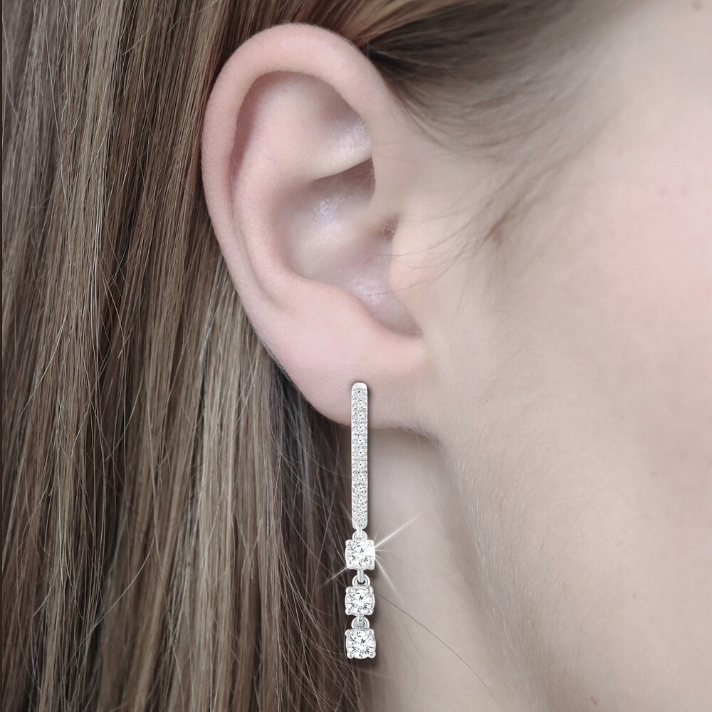 Diamond Dangle Earrings 1/2 ct tw Round 10K White Gold UE05IjPs Diamond Dangle Earrings 1/2 ct tw Round 10K White Gold UE05IjPs