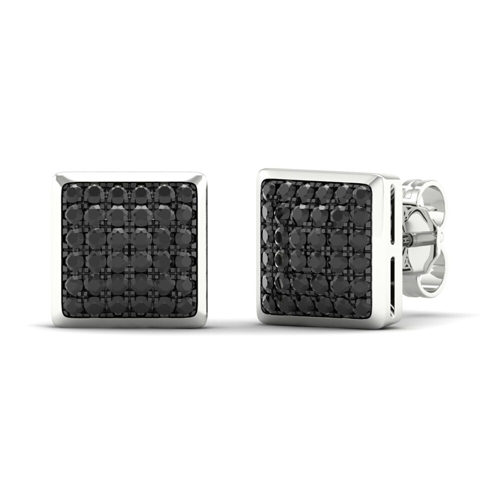 Men\'s Black Diamond Stud Earrings 1/2 ct tw Round 10K White Gold UG21pPuP Men\'s Black Diamond Stud Earrings 1/2 ct tw Round 10K White Gold UG21pPuP