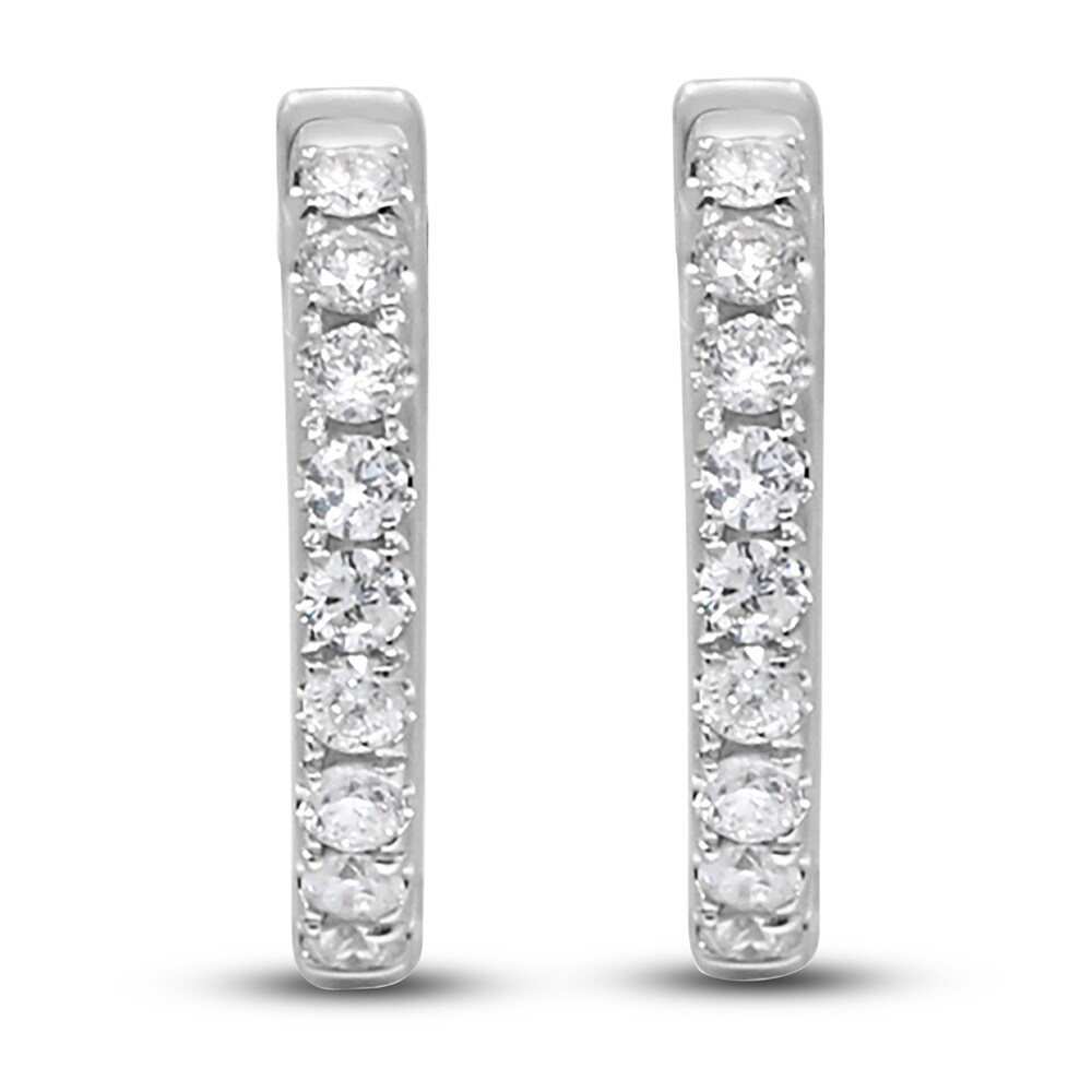Diamond Hoop Earrings 1/3 ct tw Round 14K White Gold UPZzLgCR Diamond Hoop Earrings 1/3 ct tw Round 14K White Gold UPZzLgCR