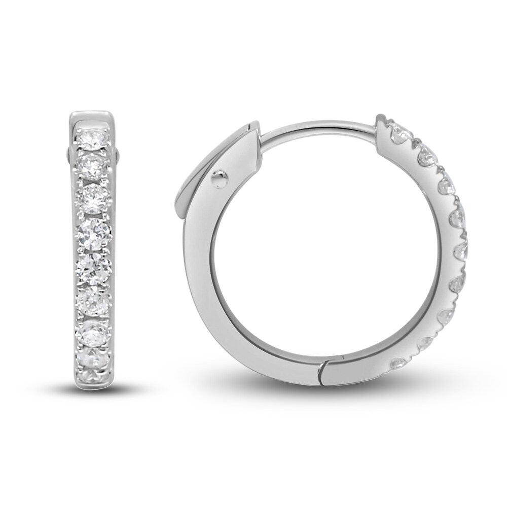 Diamond Hoop Earrings 1/3 ct tw Round 14K White Gold UPZzLgCR Diamond Hoop Earrings 1/3 ct tw Round 14K White Gold UPZzLgCR