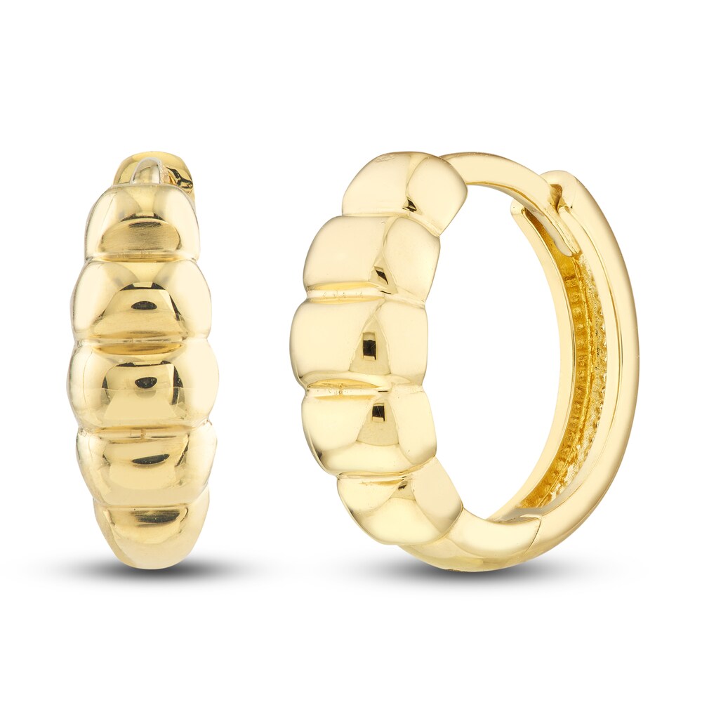 Puffy Huggie Earrings Round 14K Yellow Gold Ue98eoVR Puffy Huggie Earrings Round 14K Yellow Gold Ue98eoVR