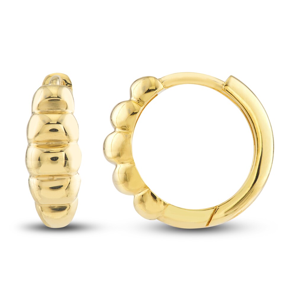 Puffy Huggie Earrings Round 14K Yellow Gold Ue98eoVR Puffy Huggie Earrings Round 14K Yellow Gold Ue98eoVR