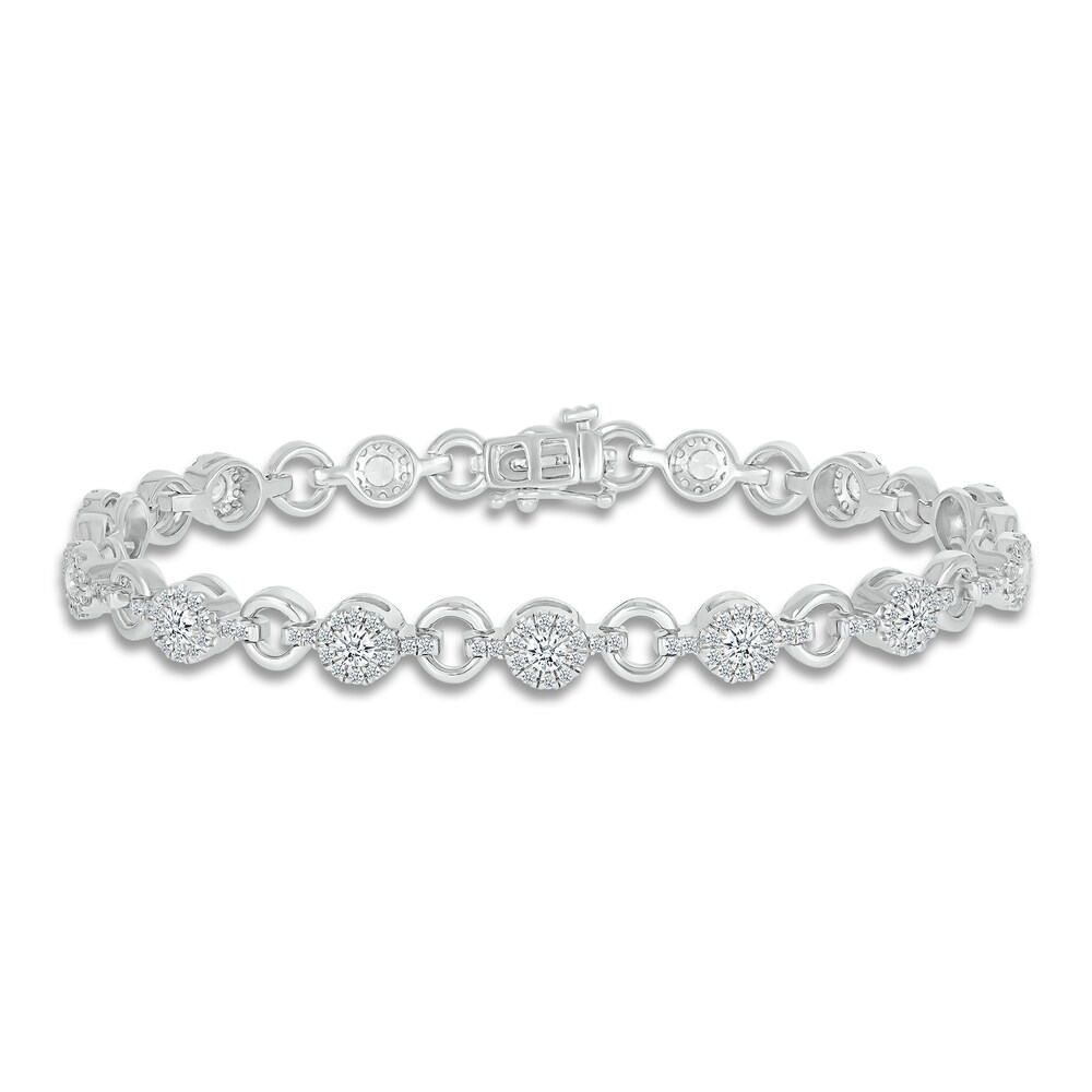 Diamond Bracelet 2-1/2 ct tw Round-cut 14K White Gold UeSMlc6V Diamond Bracelet 2-1/2 ct tw Round-cut 14K White Gold UeSMlc6V