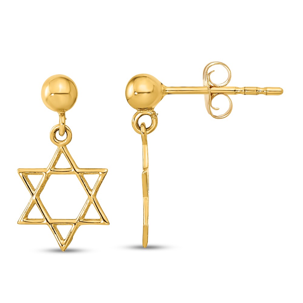 Star of David Dangle Earrings 14K Yellow Gold Ui7iWQGa Star of David Dangle Earrings 14K Yellow Gold Ui7iWQGa