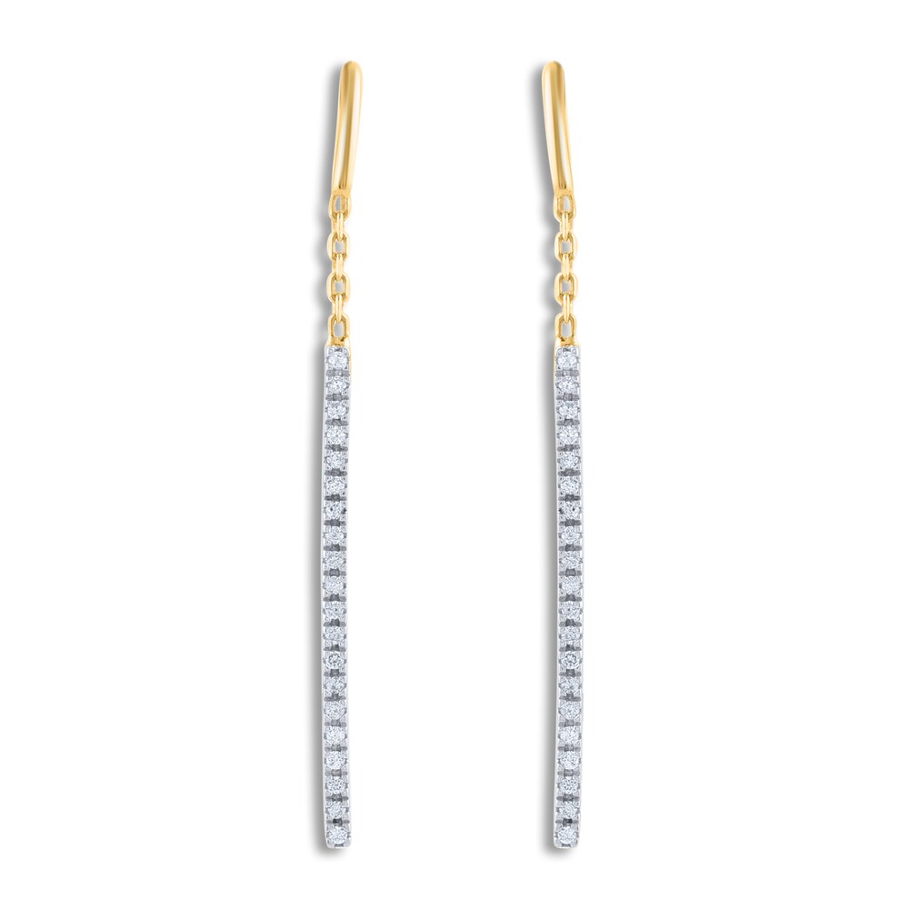 Diamond Threader Earrings 1/6 ct tw Round 14K Yellow Gold UmJXU86B Diamond Threader Earrings 1/6 ct tw Round 14K Yellow Gold UmJXU86B