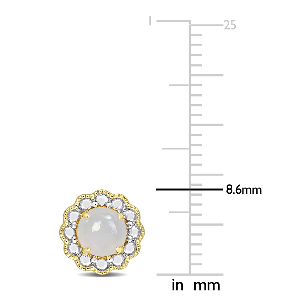 Natural White Moonstone Stud Earrings 14K Yellow Gold UodPNMAb Natural White Moonstone Stud Earrings 14K Yellow Gold UodPNMAb