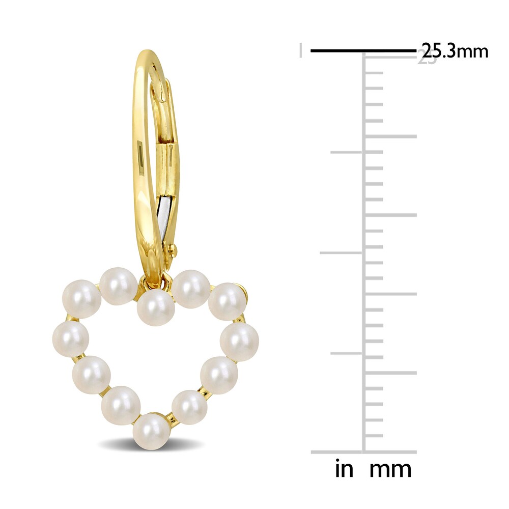 Cultured Freshwater Pearl Heart Dangle Earrings 10K Yellow Gold V0CmVFdl Cultured Freshwater Pearl Heart Dangle Earrings 10K Yellow Gold V0CmVFdl
