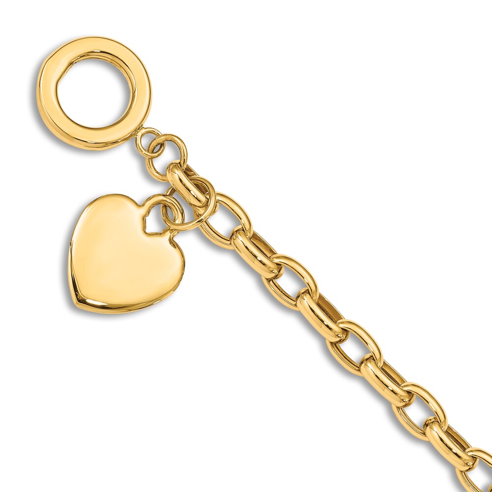 Heart Bracelet 14K Yellow Gold 7.5" V1vKxWgS Heart Bracelet 14K Yellow Gold 7.5" V1vKxWgS