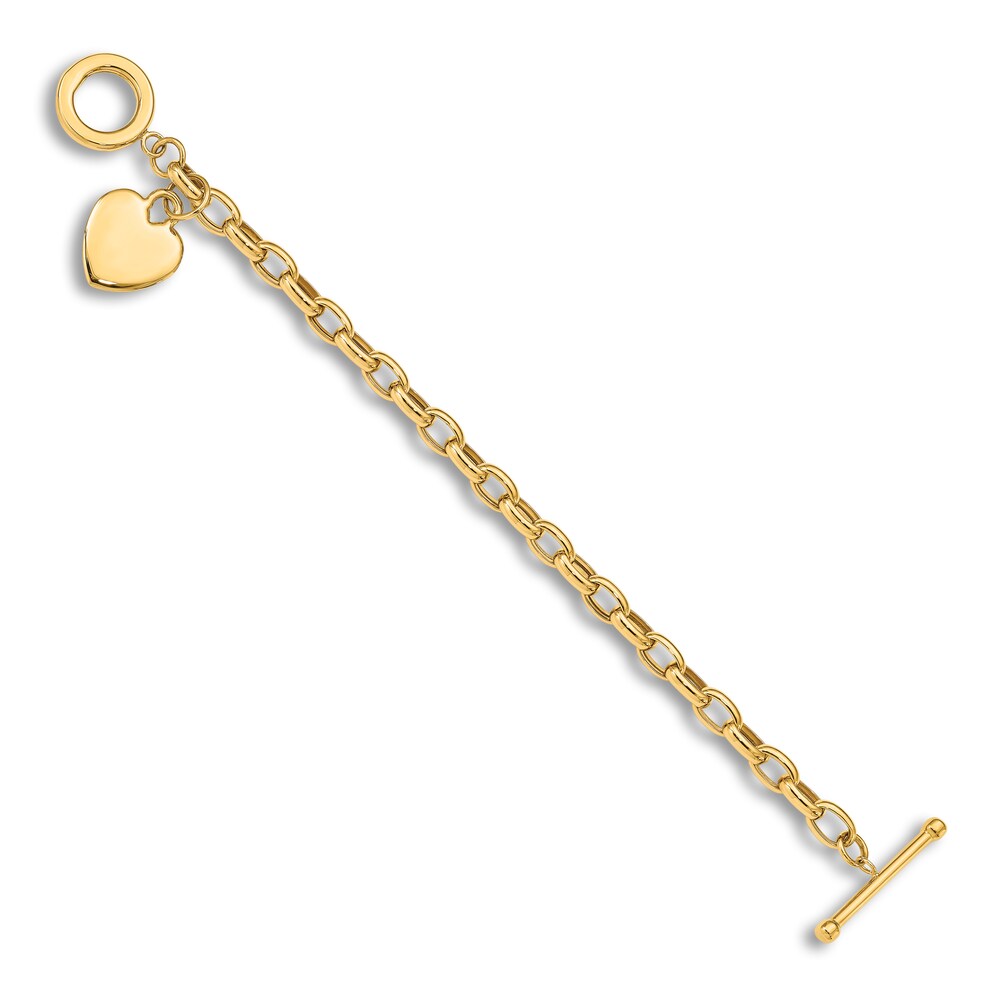 Heart Bracelet 14K Yellow Gold 7.5\" V1vKxWgS