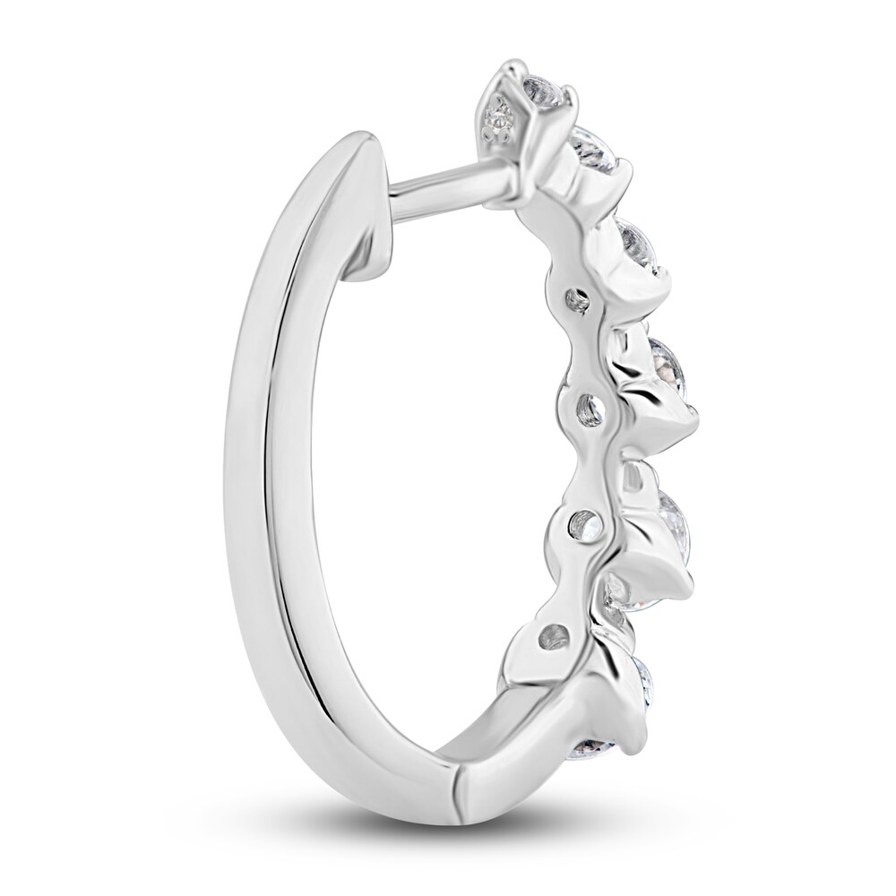 Diamond Hoop Earrings 1 ct tw Round 14K White Gold V2giLhSQ Diamond Hoop Earrings 1 ct tw Round 14K White Gold V2giLhSQ