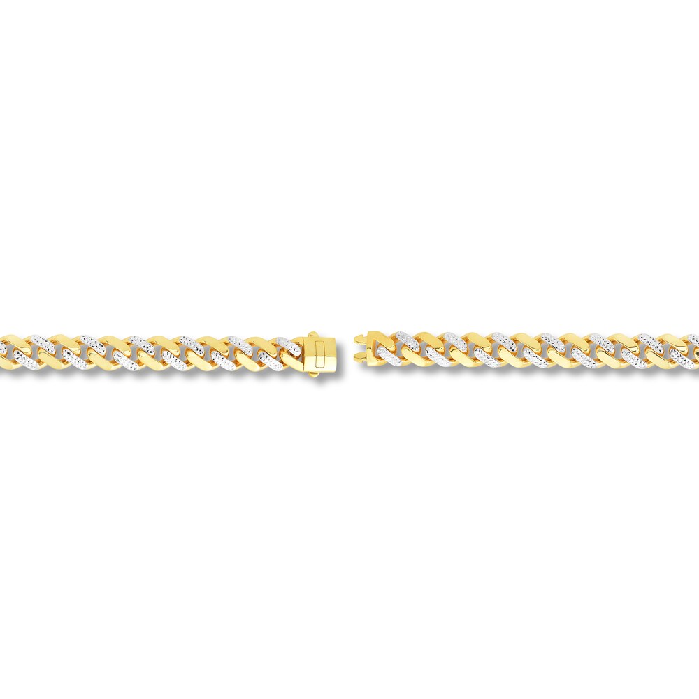Pave Curb Chain Bracelet 14K Yellow Gold 8.5\" V2ld2KTN