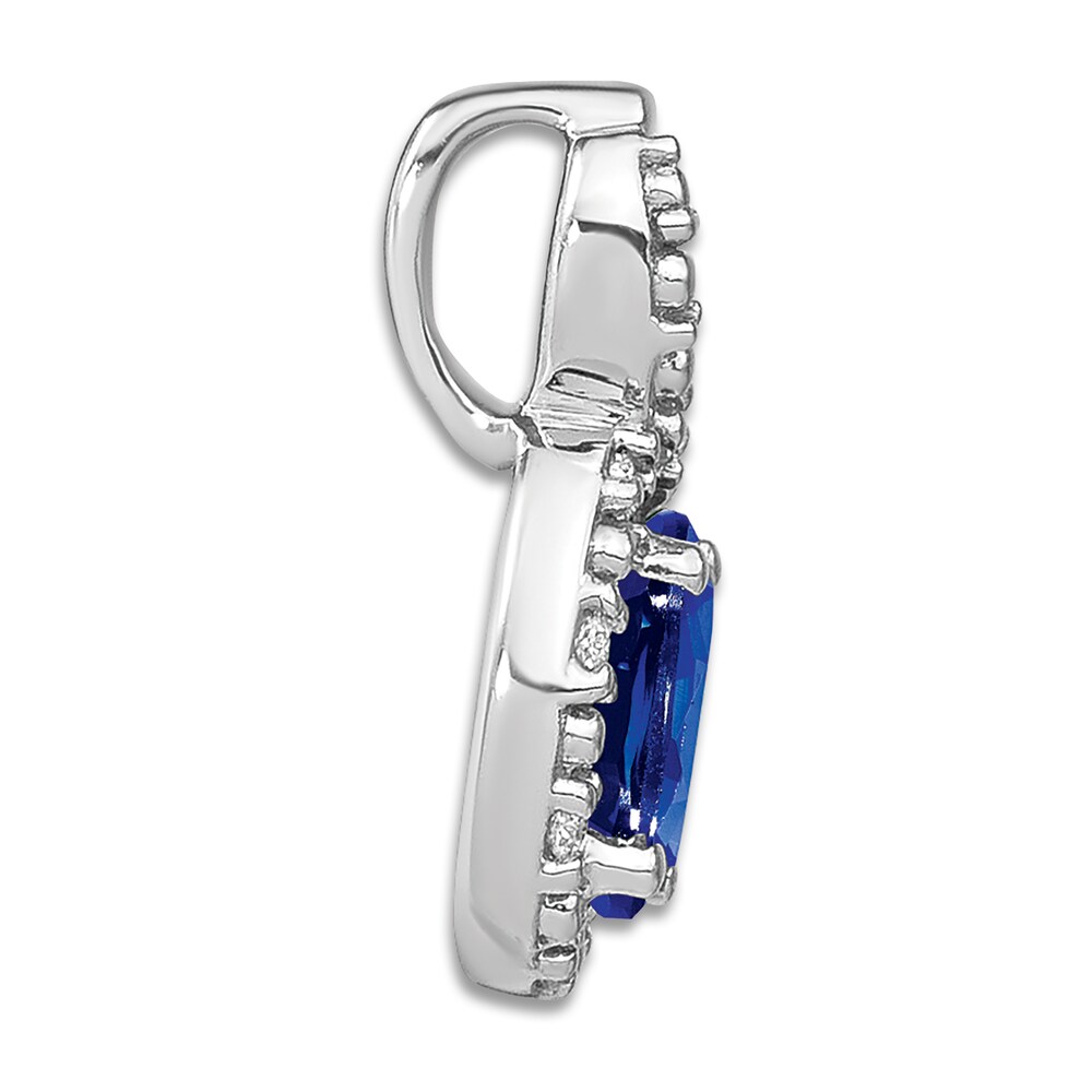 Natural Blue Sapphire Charm 1/20 ct tw Round 14K White Gold VDHNEqVh Natural Blue Sapphire Charm 1/20 ct tw Round 14K White Gold VDHNEqVh