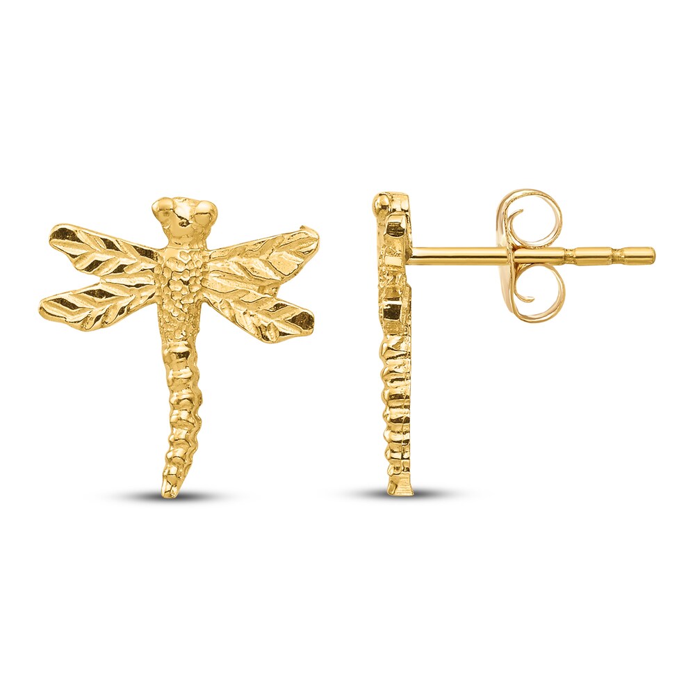 Dragonfly Stud Earrings 14K Yellow Gold VHaDYQ01 Dragonfly Stud Earrings 14K Yellow Gold VHaDYQ01