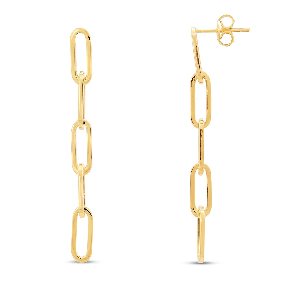 Italia D\'Oro Paper Clip Chain Earrings 14K Yellow Gold VM29wIKQ Italia D\'Oro Paper Clip Chain Earrings 14K Yellow Gold VM29wIKQ