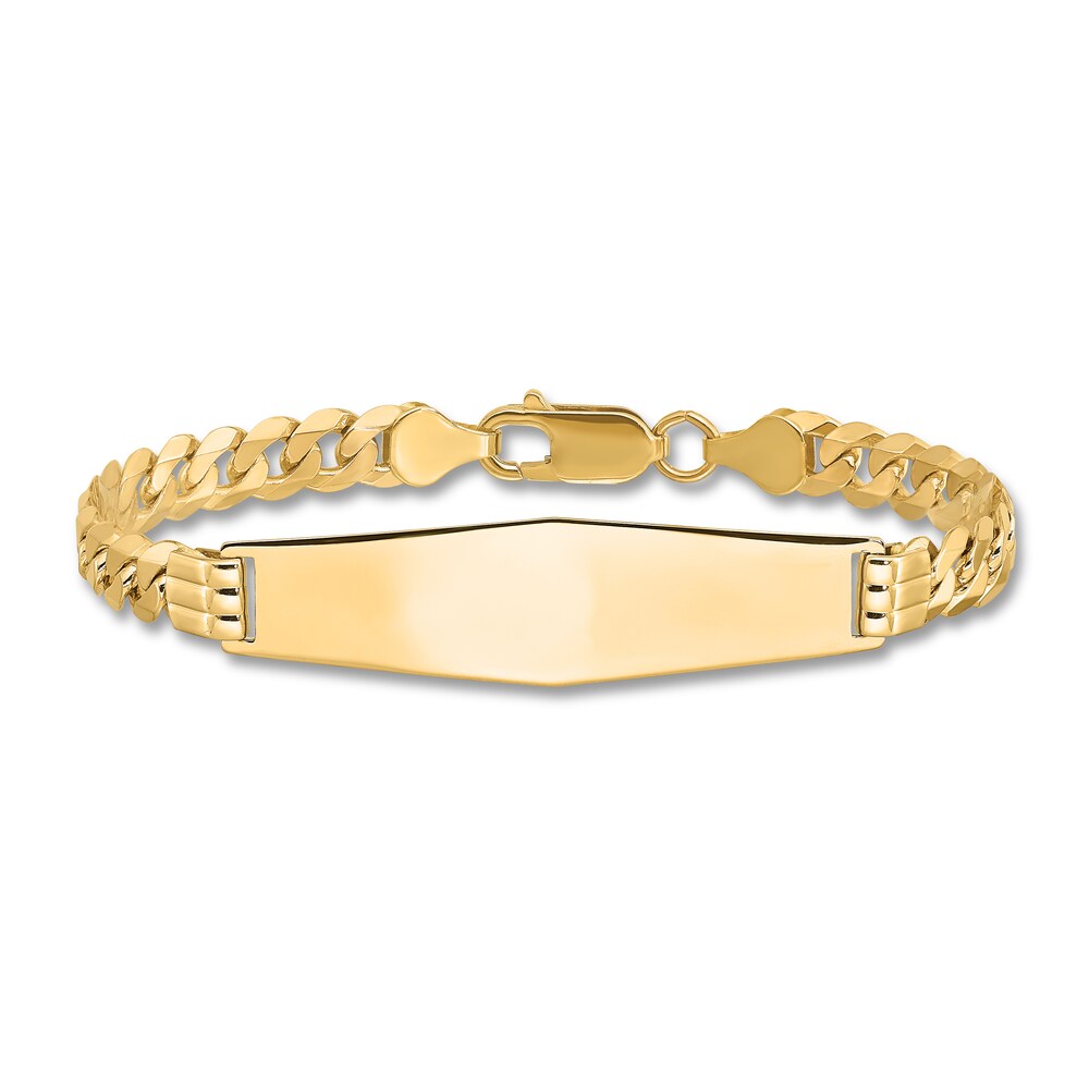 Men's Link ID Bracelet 14K Yellow Gold 10.0mm 8" VMxdYIKl Men's Link ID Bracelet 14K Yellow Gold 10.0mm 8" VMxdYIKl