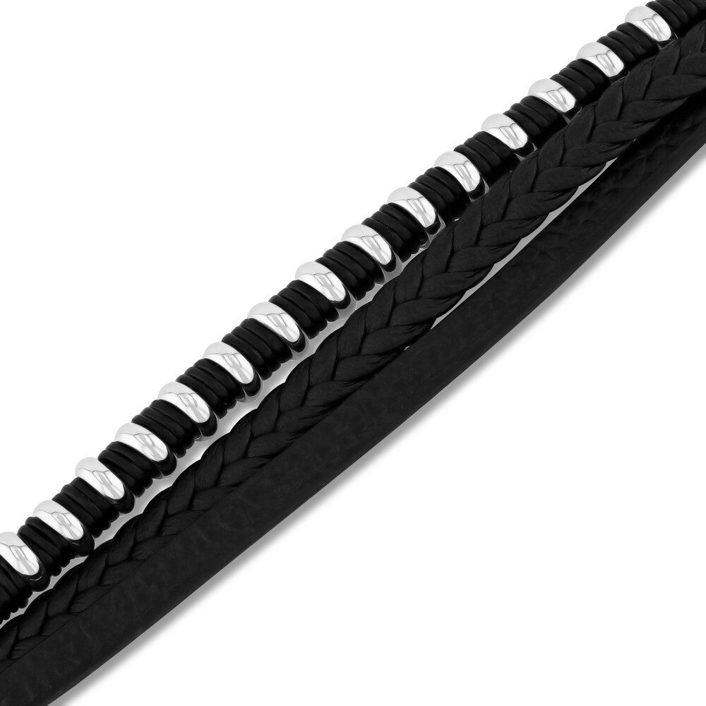 Faux Leather Rubber Bracelet Stainless Steel VNu6fHV6 Faux Leather Rubber Bracelet Stainless Steel VNu6fHV6