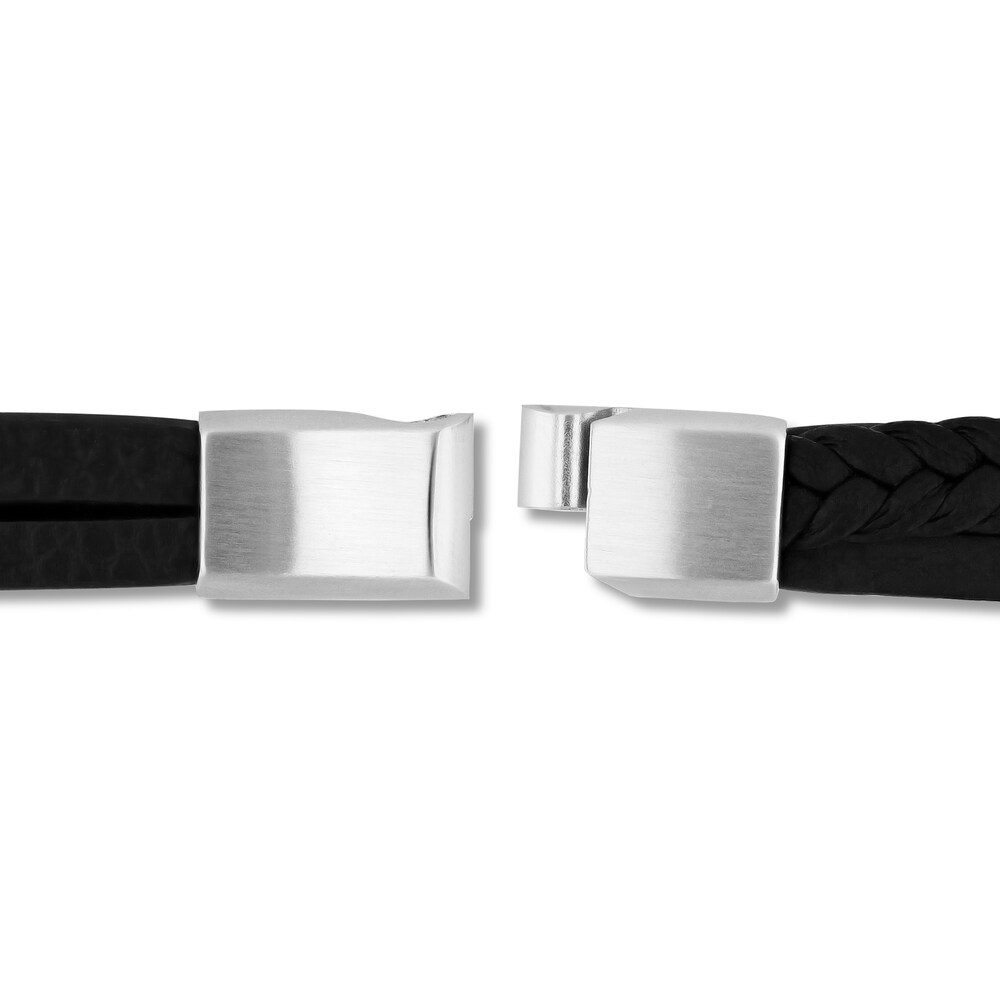 Faux Leather Rubber Bracelet Stainless Steel VNu6fHV6 Faux Leather Rubber Bracelet Stainless Steel VNu6fHV6