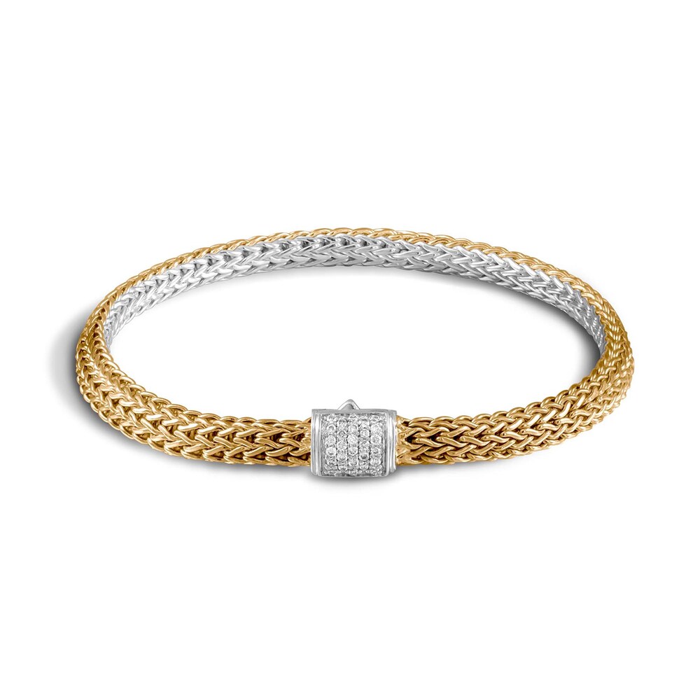 John Hardy Classic Chain 5MM Reversible Bracelet, Silver, 18K, Diamonds, Small VVoXjGpo John Hardy Classic Chain 5MM Reversible Bracelet, Silver, 18K, Diamonds, Small VVoXjGpo