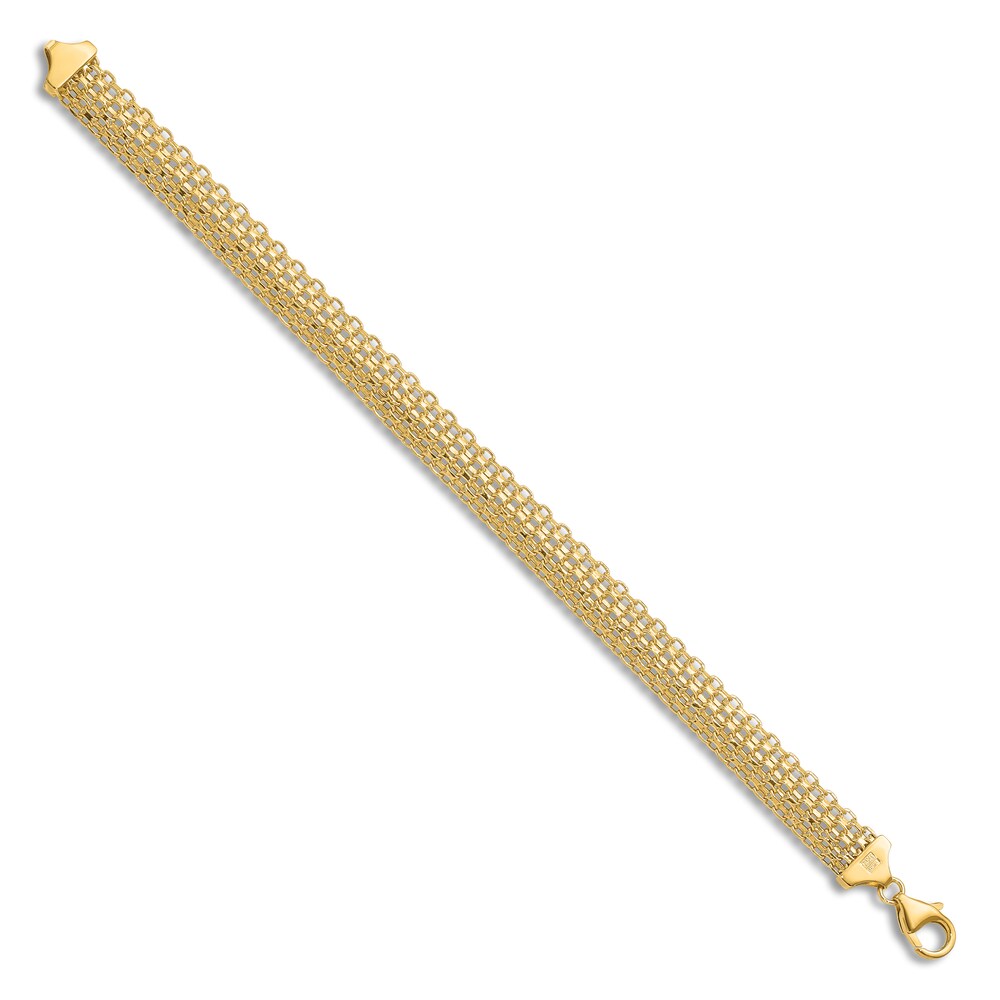 High-Polish Bismark Chain Bracelet 14K Yellow Gold 7.5\" VdrhqbaC High-Polish Bismark Chain Bracelet 14K Yellow Gold 7.5\" VdrhqbaC