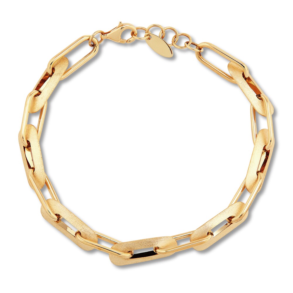 Italia D'Oro Polished Oval Link Bracelet 14K Yellow Gold VjIj0u6o