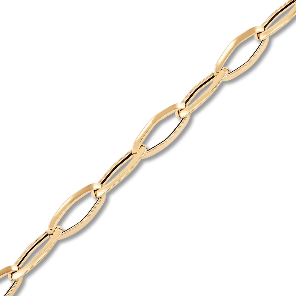 Italia D\'Oro Elongated Link Bracelet 14K Yellow Gold 7.5\" VomSSrni Italia D\'Oro Elongated Link Bracelet 14K Yellow Gold 7.5\" VomSSrni