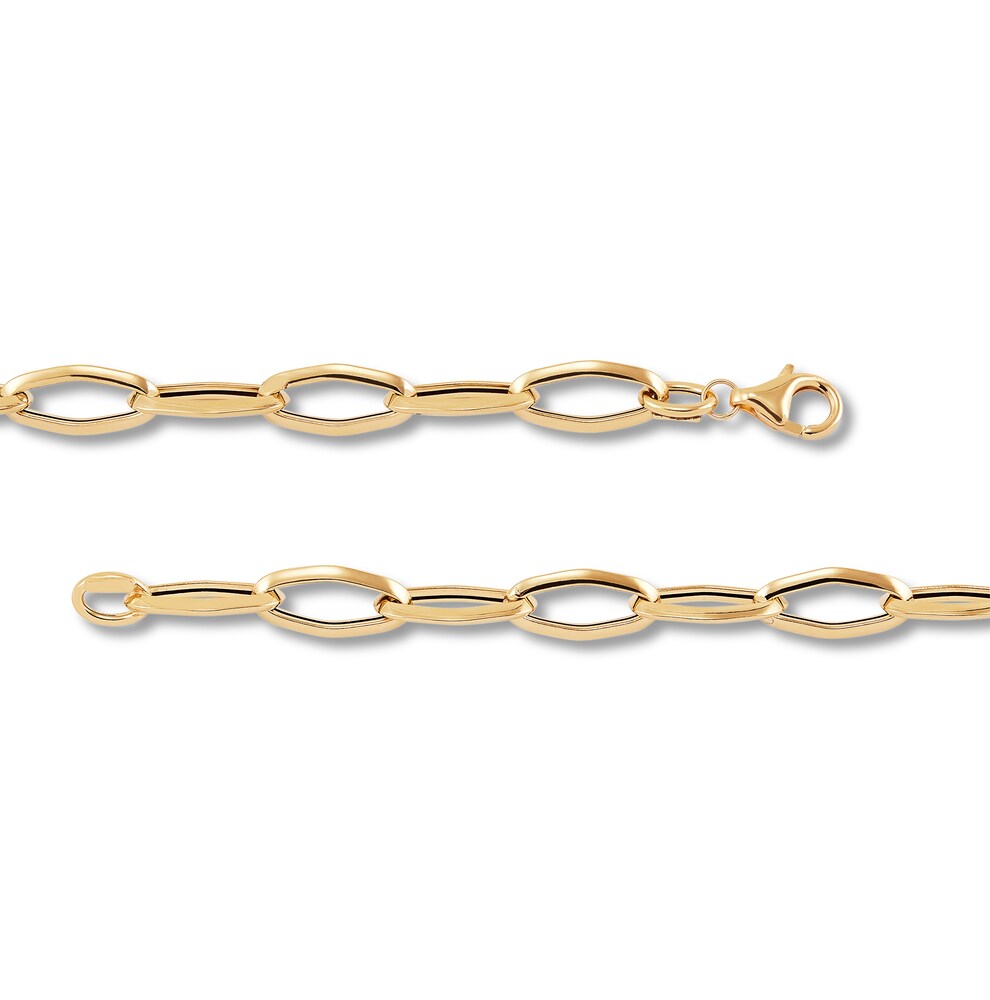 Italia D\'Oro Elongated Link Bracelet 14K Yellow Gold 7.5\" VomSSrni Italia D\'Oro Elongated Link Bracelet 14K Yellow Gold 7.5\" VomSSrni