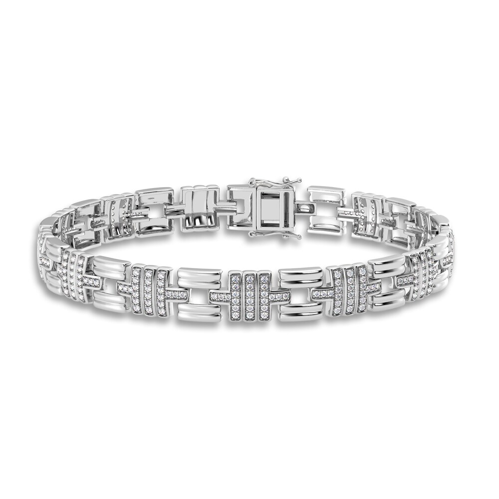 Men's Diamond Bracelet 1 ct tw Round 14K White Gold 8.5" VqetwFs5 Men's Diamond Bracelet 1 ct tw Round 14K White Gold 8.5" VqetwFs5